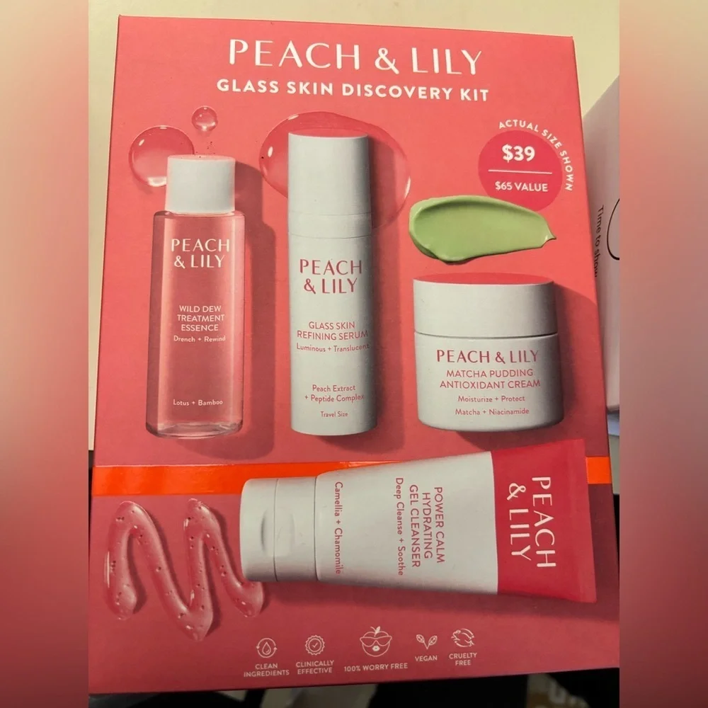Peach & Lily BUNDLE Glass Discovery Kit and Copper Peptide Pro Firming Serum NEW
